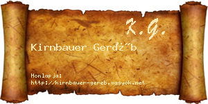 Kirnbauer Geréb névjegykártya